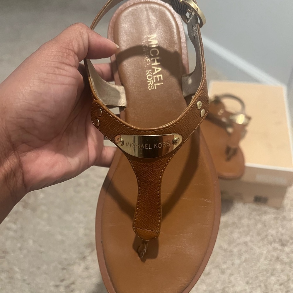 Michael Kors Tan Leather Sandals